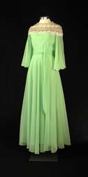 green dress with croched shoulders